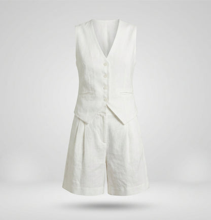 Gemma Paterson | Tailored Linen-Look Vest & Short Set For Women
