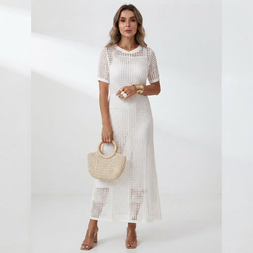 Georgia Clarke | Crochet Knit Maxi Dress For Women