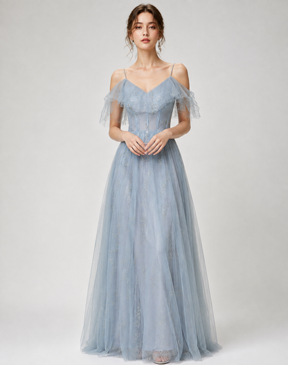Georgia Mitchell | Sparkle Tulle Maxi Evening Dress For Women