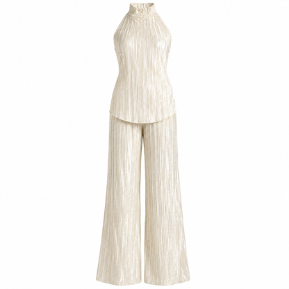 Imogen Rafferty | Pleated Halter Two-Piece Set For Women