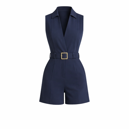 Sophia Kingston | Belted Sleeveless Playsuit For Women
