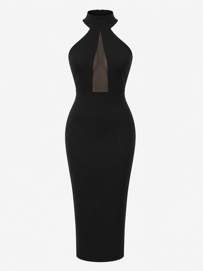 Jade Kingston | Halter Neck Midi Cocktail Dress For Women