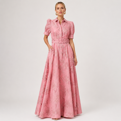 Lily Turner | Elegant Puffed Sleeve Maxi Dress For Women
