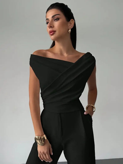 Amélie Rousseau | Draped Elegance Top For Women