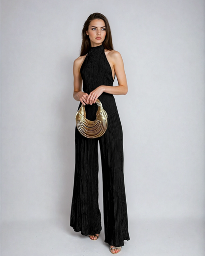 Serena Ashford | Pleated Halter Two-Piece Set For Women