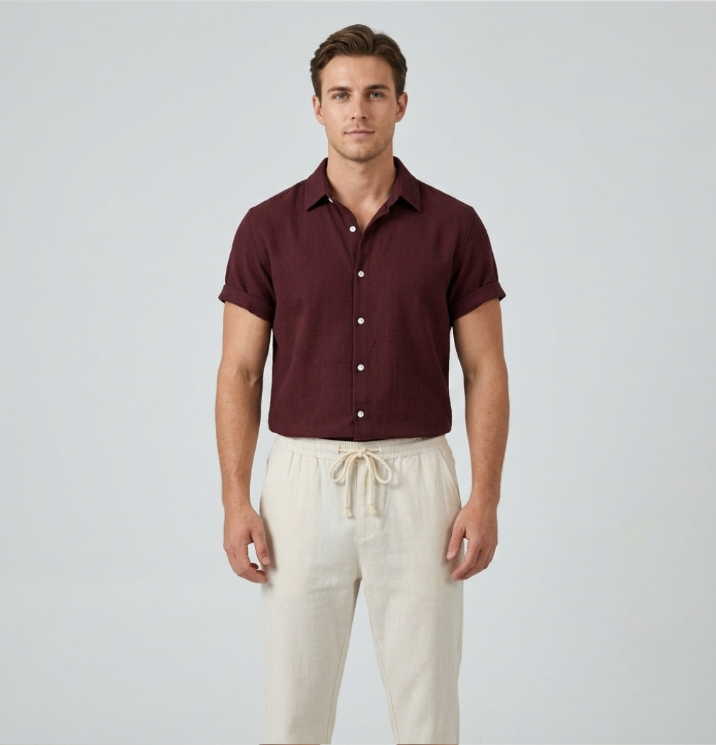 Oliver Thompson | Men's Linen Shirt & Drawstring Pants Set For Men