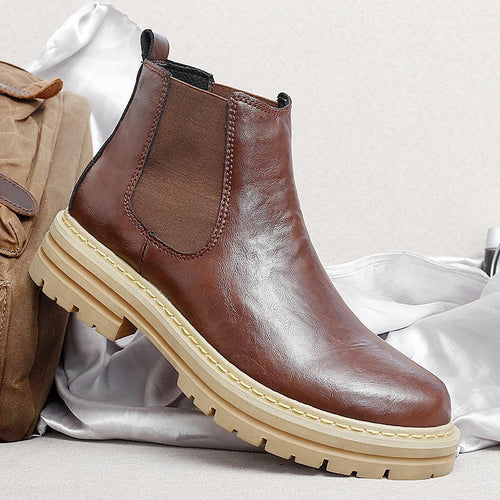 Ethan Kelly | Platform Leather Chelsea Boots For Men