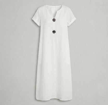 Mia Walker | Casual Cotton-Linen Midi Dress For Women