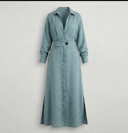 Mia Williams | Tied Waist Shirt Maxi Dress For Women