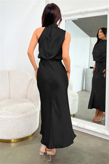 Isla Crompton | Satin Halter Midi Dress For Women