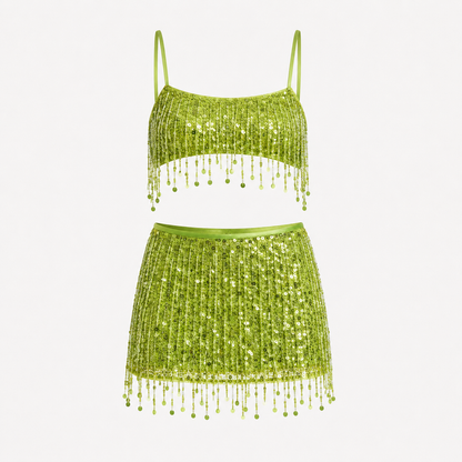 Olivia Rafferty | Sequin Tassel Two-Piece Set For Women