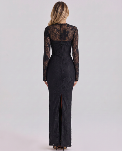 Isabelle Crawford | Lace Maxi Dress with Long Sleeves For Women
