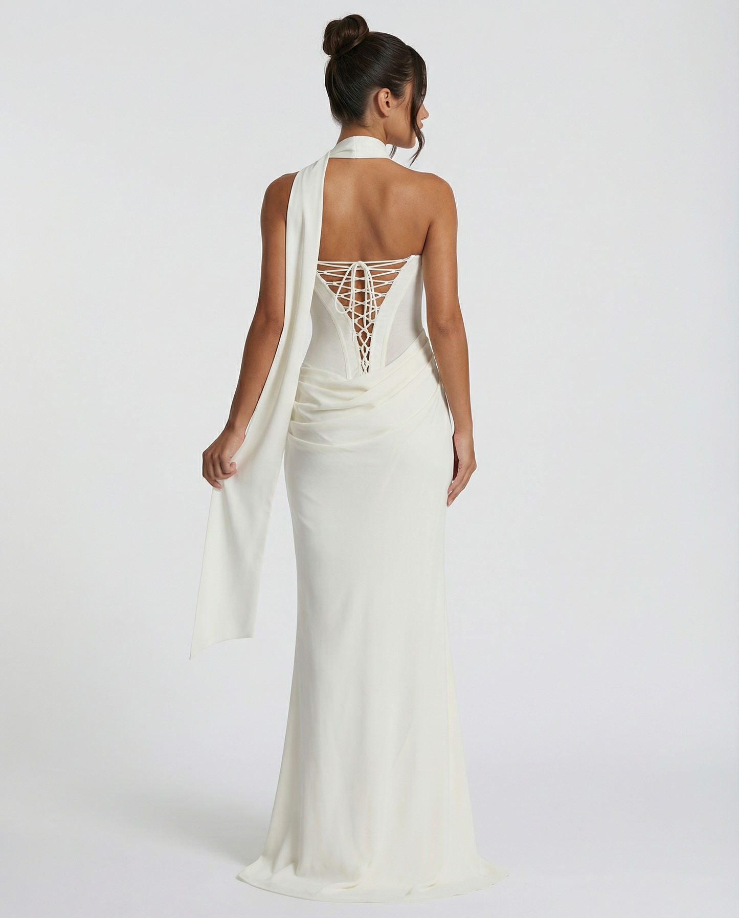 Serena Bellucci | Sheer Mesh Evening Maxi Dress For Women