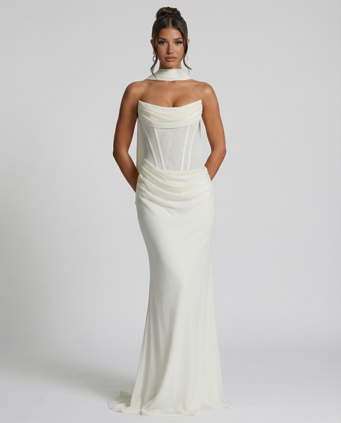 Serena Bellucci | Sheer Mesh Evening Maxi Dress For Women