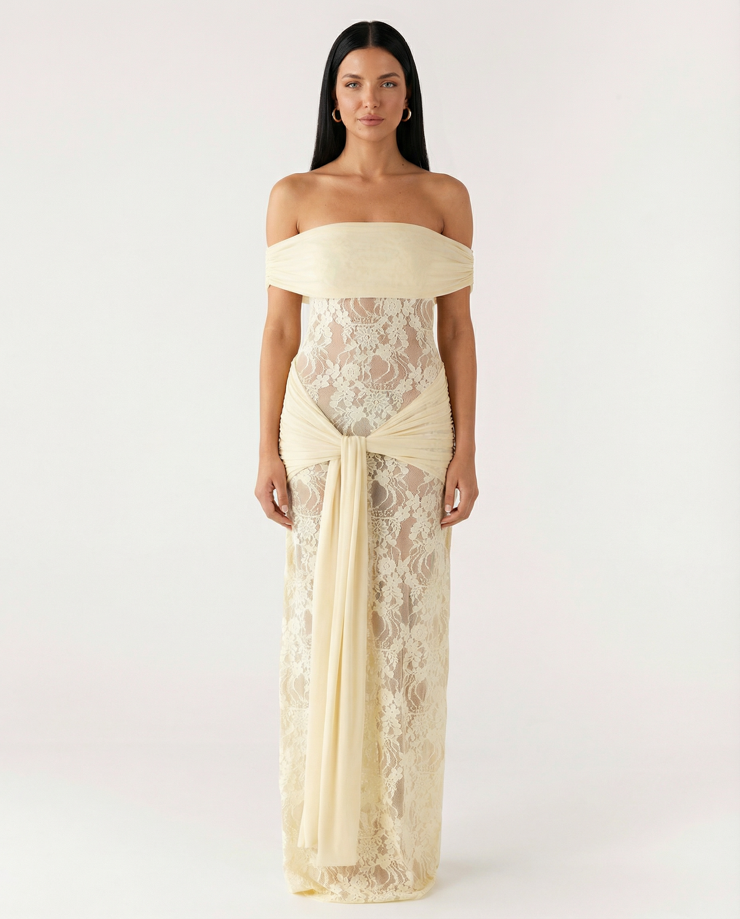Elena Moretti | Lace Evening Maxi Dress For Women