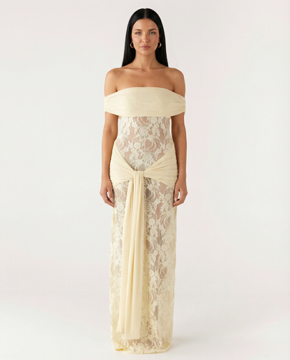 Margaux Fontaine | Off-Shoulder Lace Maxi Dress For Women