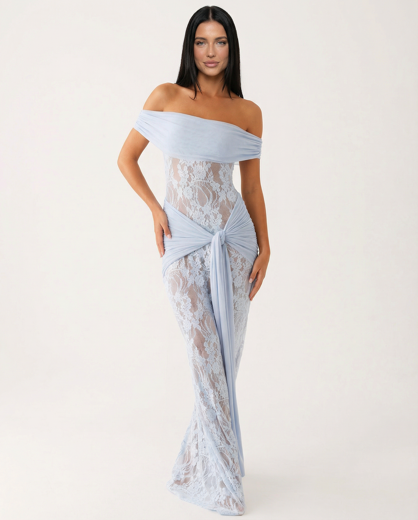 Margaux Fontaine | Off-Shoulder Lace Maxi Dress For Women