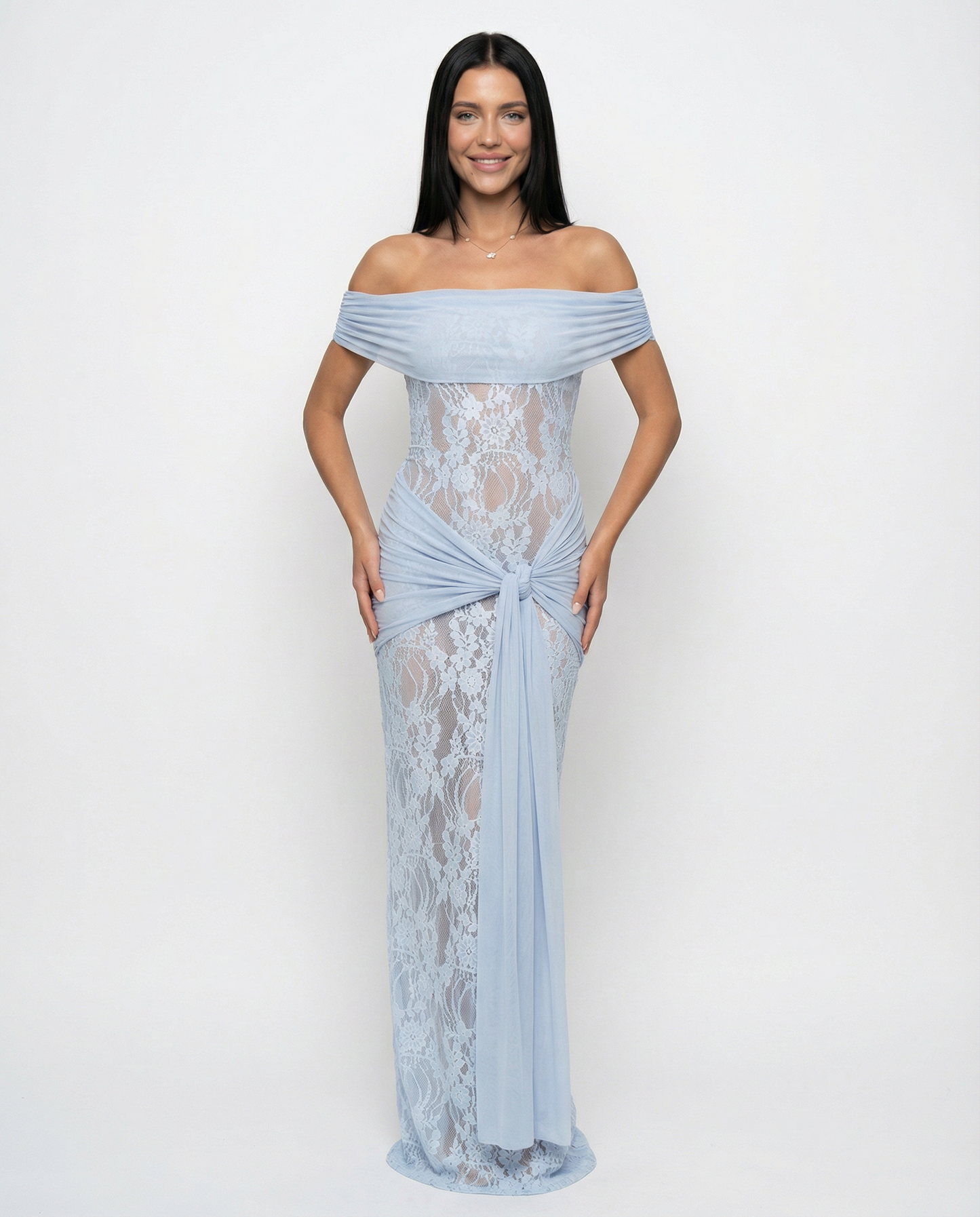 Elena Moretti | Lace Evening Maxi Dress For Women