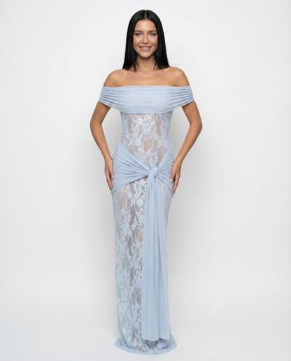 Elena Moretti | Lace Evening Maxi Dress For Women