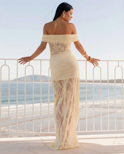 Elena Moretti | Lace Evening Maxi Dress For Women