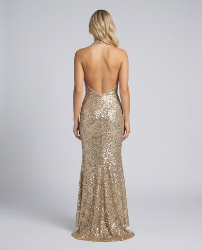 Camille Dubois | Sequin Halter Maxi Dress For Women