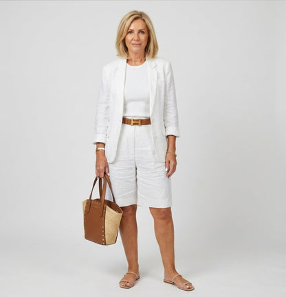 Phoebe Stirling | Linen Blazer & Shorts Set For Women