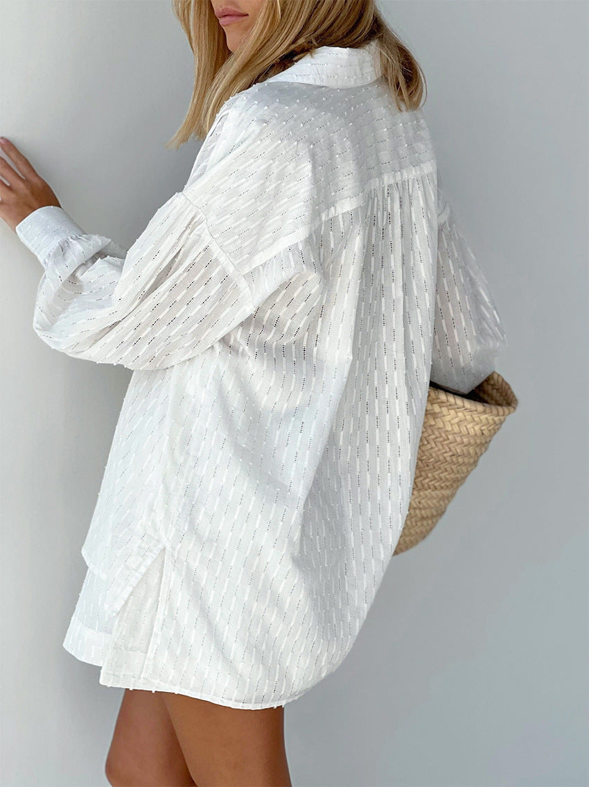 Charlotte Flemming | Embroidered Shirt & Shorts Set For Women