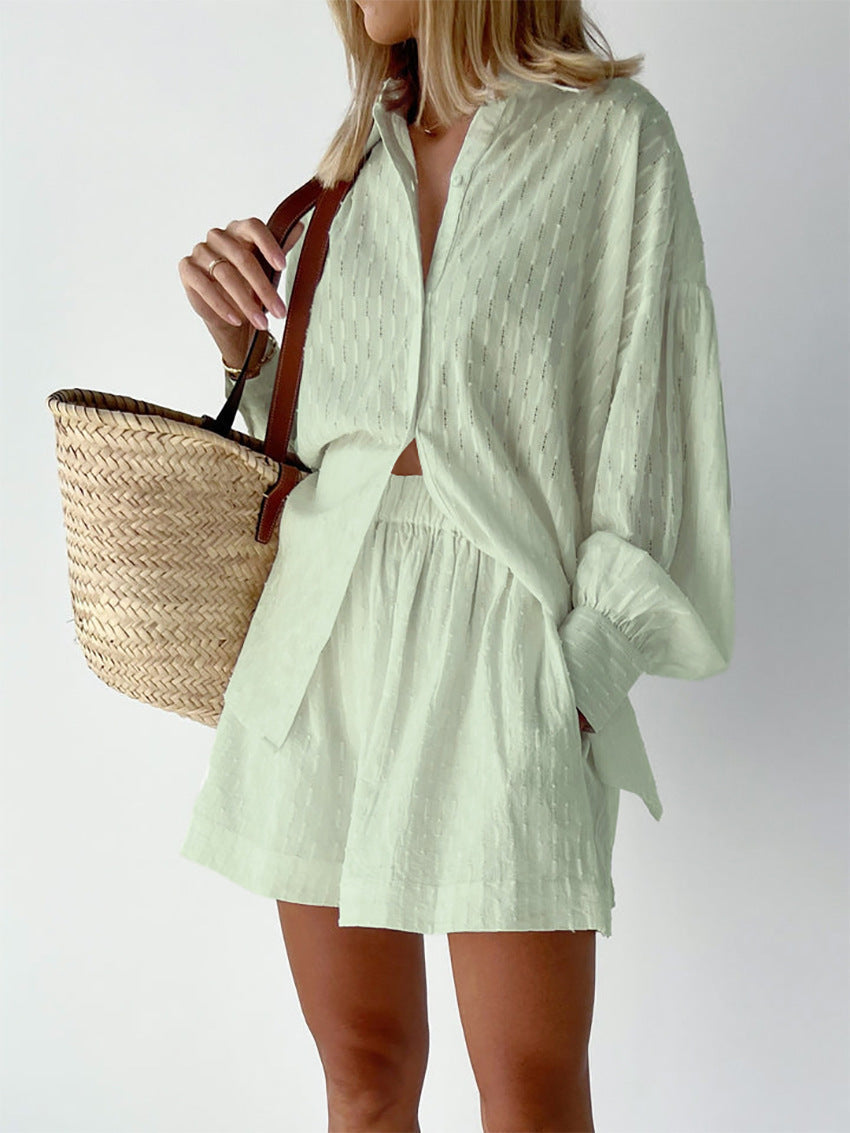 Charlotte Flemming | Embroidered Shirt & Shorts Set For Women