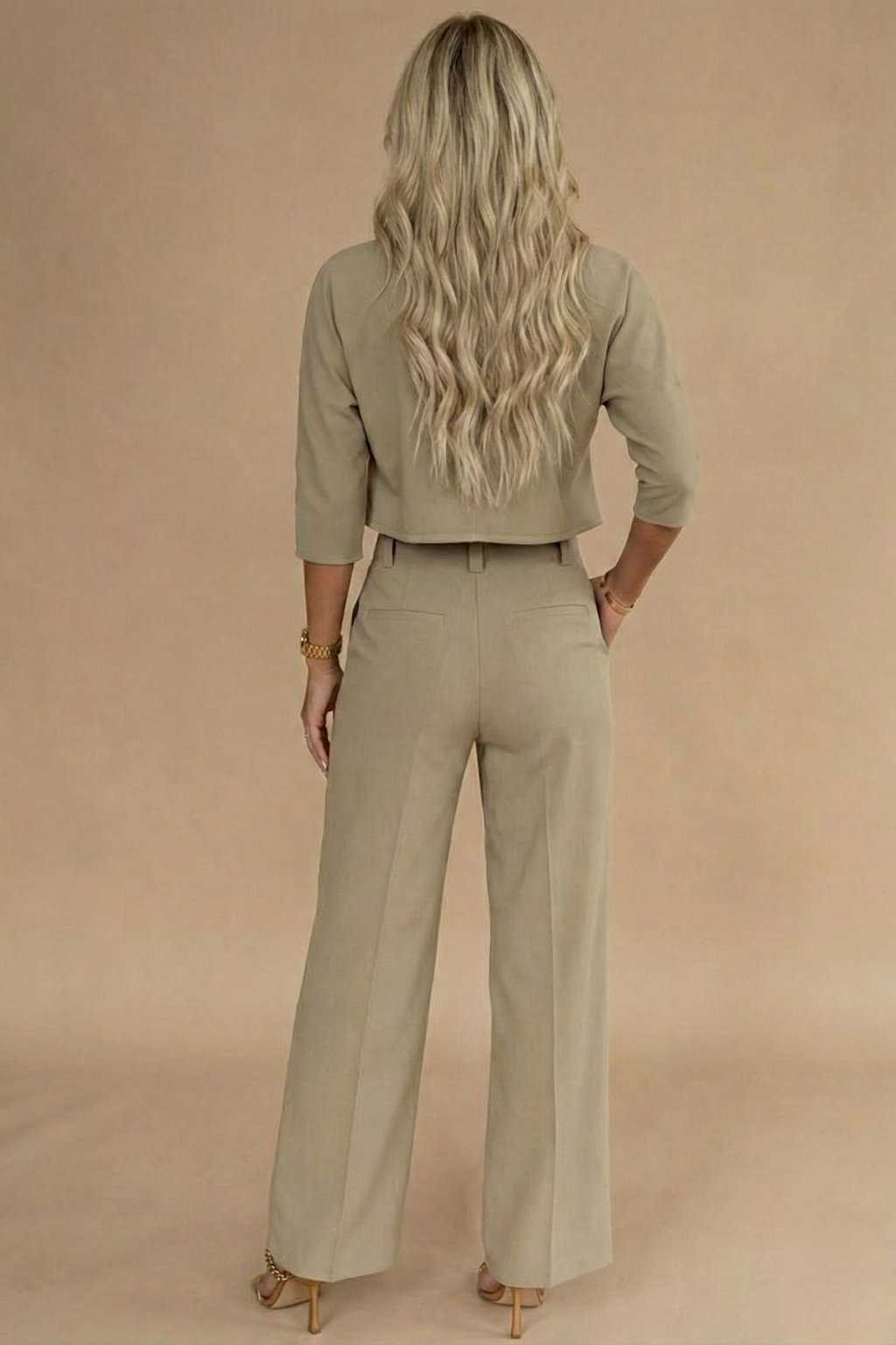 Charlotte Cooper | Cropped Top & High-Waisted Trousers Set For Women