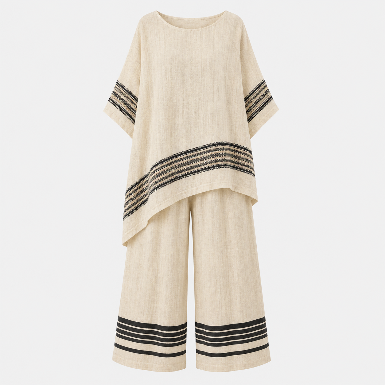 Sophia Hughes | Striped Linen Two-Piece Set For Women