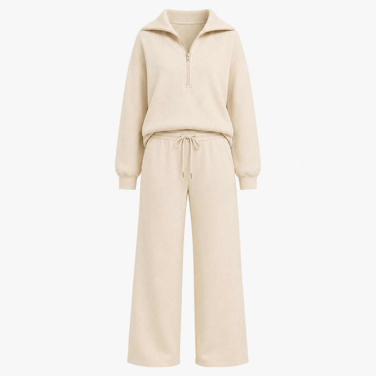 Tara Mitchell | Zip-Up Hoodie Wide Leg Lounge Set For Women
