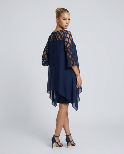 Ava Harrington | Mesh Sleeve Cape Mini Dress For Women