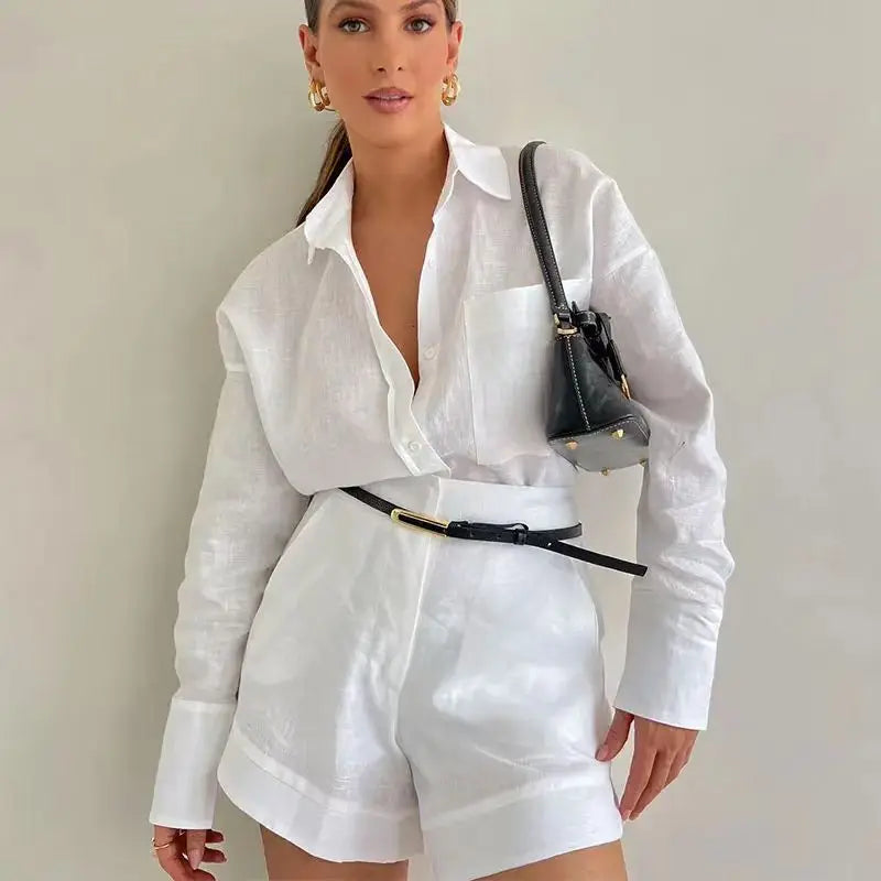 Amelia Turner | Linen Long Sleeve Playsuit For Women