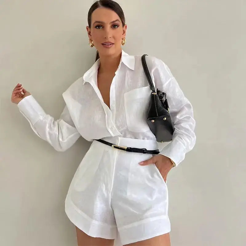 Amelia Turner | Linen Long Sleeve Playsuit For Women