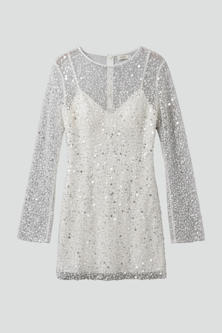Women Mini Dress with Mesh Overlay and Sleeveless Underlayer