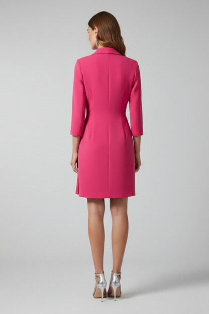 Women's Notched Collar Straight Hem Blazer Dress