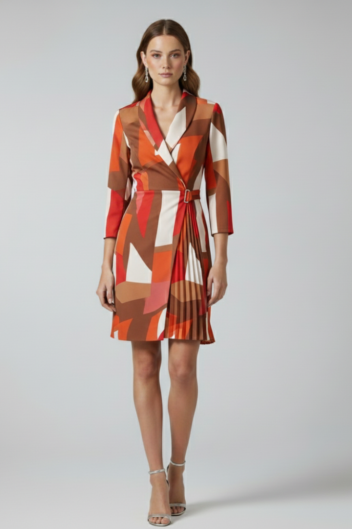 Women's Notched Collar Straight Hem Blazer Dress