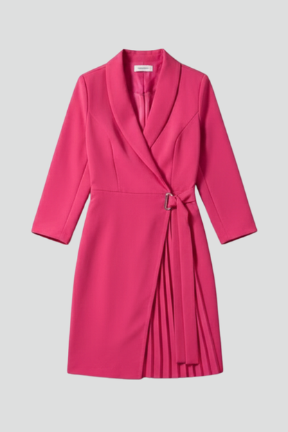 Women's Notched Collar Straight Hem Blazer Dress