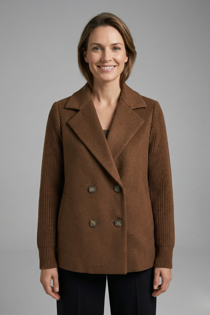 Georgia Campbell | Double-Breasted Wool Blend Blazer For Women