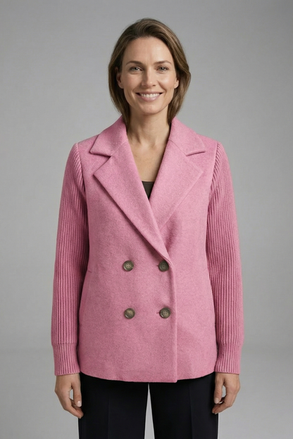 Georgia Campbell | Double-Breasted Wool Blend Blazer For Women