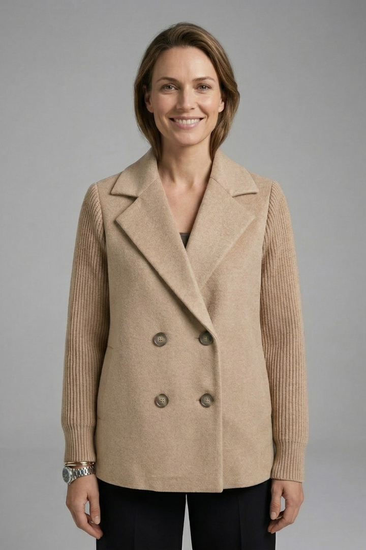 Georgia Campbell | Double-Breasted Wool Blend Blazer For Women