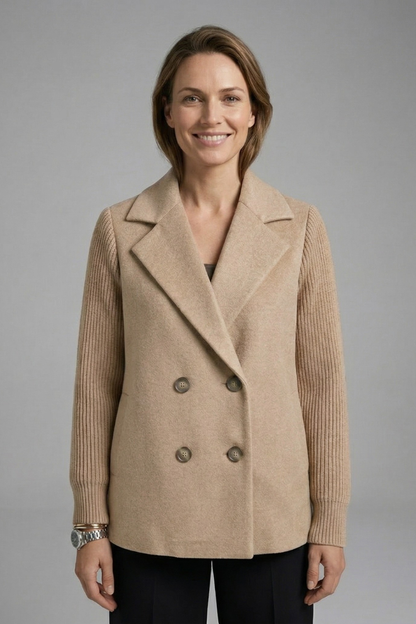 Georgia Campbell | Double-Breasted Wool Blend Blazer For Women