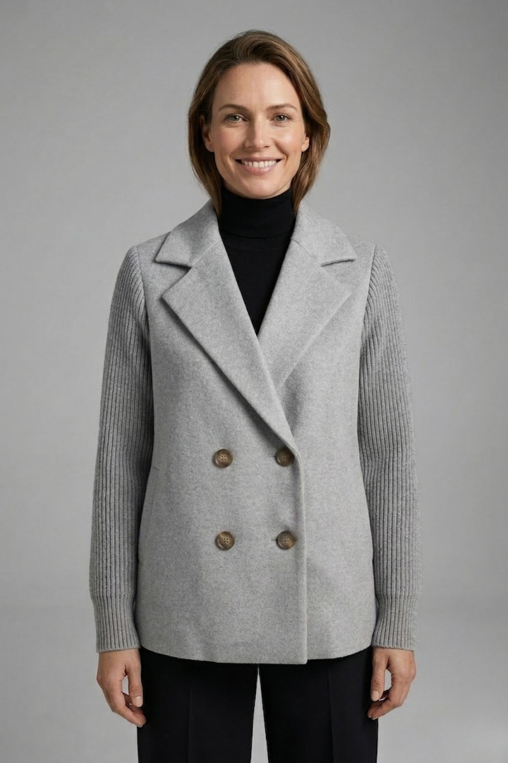Georgia Campbell | Double-Breasted Wool Blend Blazer For Women