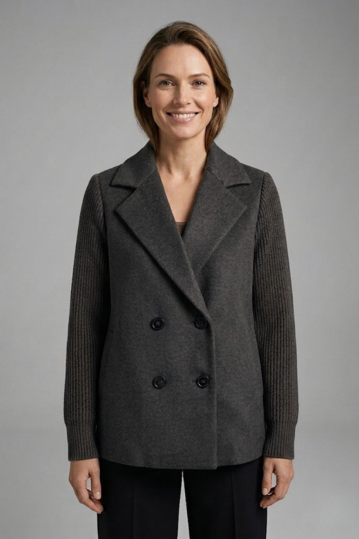 Georgia Campbell | Double-Breasted Wool Blend Blazer For Women