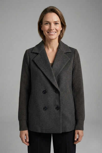 Georgia Campbell | Double-Breasted Wool Blend Blazer For Women