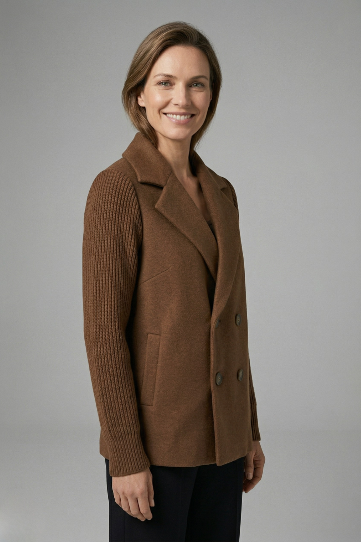 Georgia Campbell | Double-Breasted Wool Blend Blazer For Women