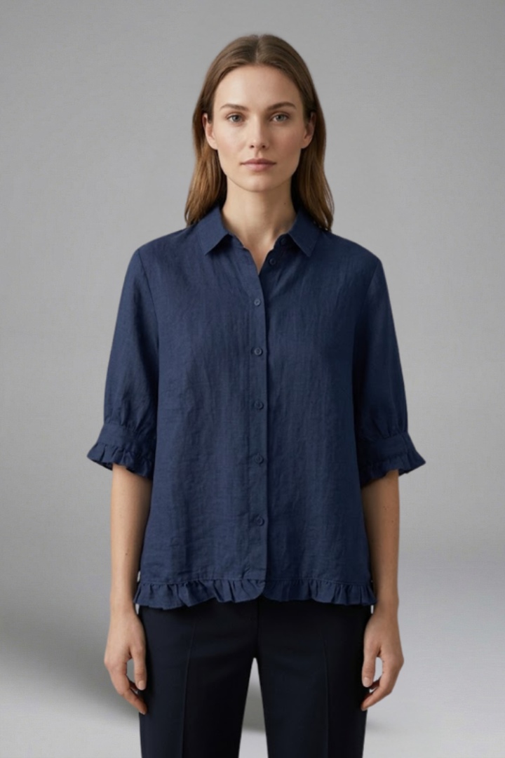 Women's Short Sleeve Button Closure Blouse