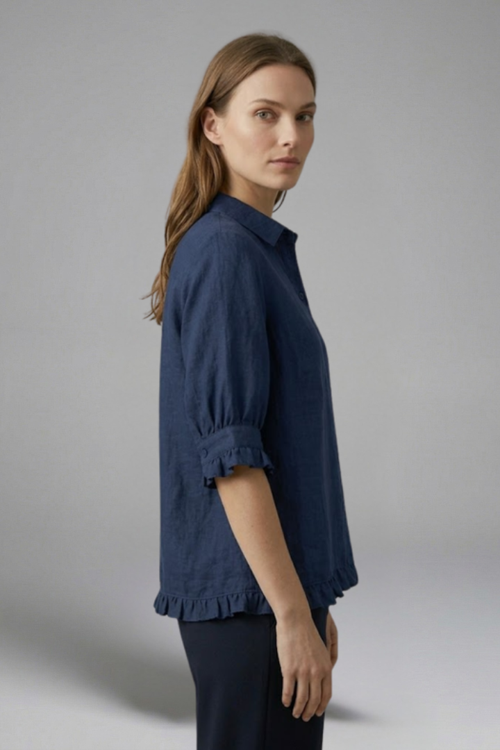 Women's Short Sleeve Button Closure Blouse