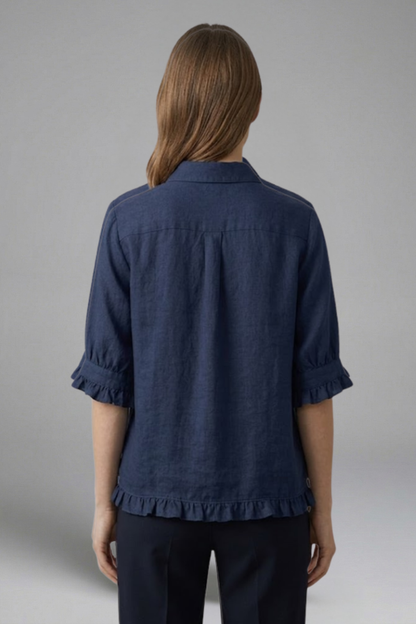 Women's Short Sleeve Button Closure Blouse