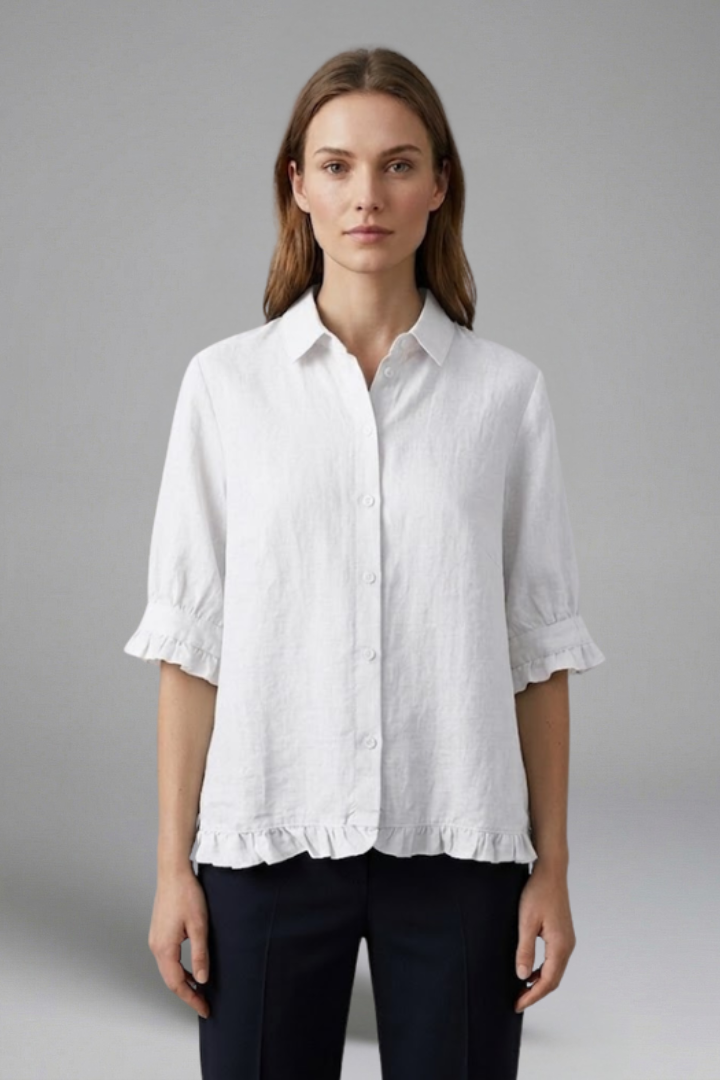 Women's Short Sleeve Button Closure Blouse